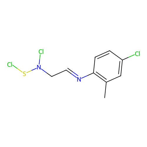 Amidosulfenyl chloride, (((4-chloro-2-methylphenyl)imino)methyl)methyl- structure