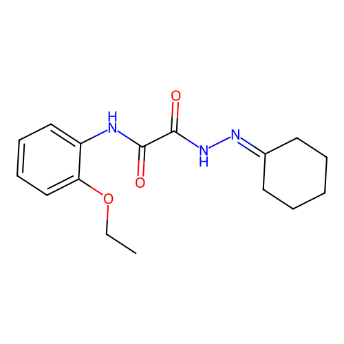 N'-(cyclohexylideneamino)-N-(2-ethoxyphenyl)oxamide structure