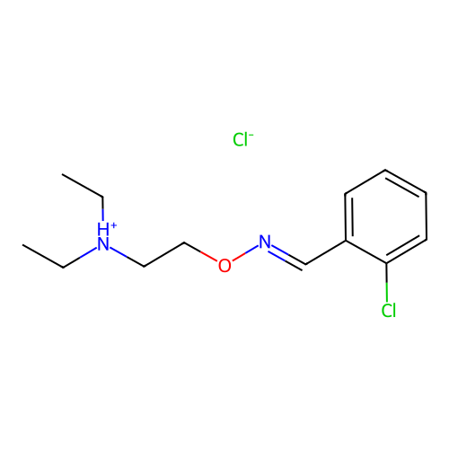 Benzaldehyde, o-chloro-, O-(diethylaminoethyl)oxime, hydrochloride, (E)- structure