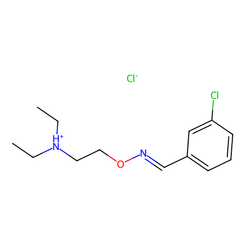 Benzaldehyde, m-chloro-, O-(diethylaminoethyl)oxime, hydrochloride, (E)- structure