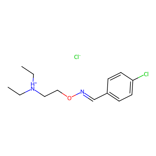 Benzaldehyde, p-chloro-, O-(diethylaminoethyl)oxime, hydrochloride, (E)- structure