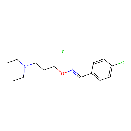 Benzaldehyde, p-chloro-, O-(3-diethylaminopropyl)oxime hydrochloride, (E)- structure