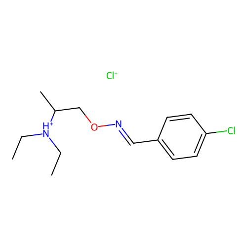 Benzaldehyde, p-chloro-, O-(2-diethylaminopropyl)oxime hydrochloride, (E)- structure