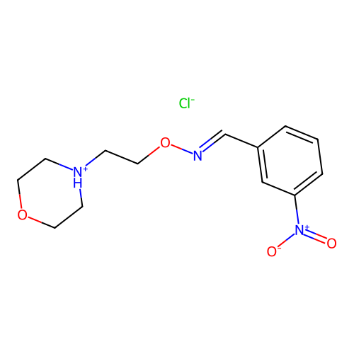 Benzaldehyde, m-nitro-, O-(2-morpholinoethyl)oxime, hydrochloride, (E)- structure