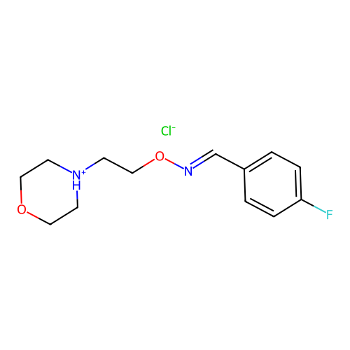 Benzaldehyde, p-fluoro-, O-(2-morpholinoethyl)oxime, hydrochloride, (E)- structure