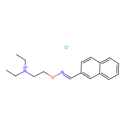 2-Naphthalenecarboxaldehyde, O-(diethylaminoethyl)oxime, hydrochloride structure