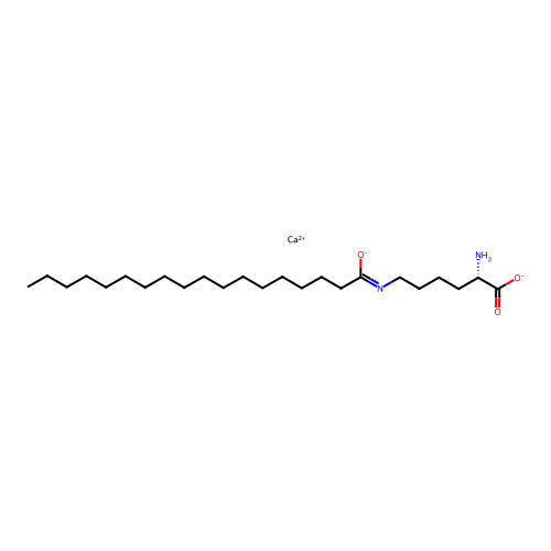 Calcium(2+) N6-(1-oxooctadecyl)-L-lysinate structure