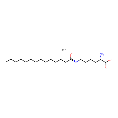 Zinc(2+) N6-(1-oxotetradecyl)-L-lysinate structure