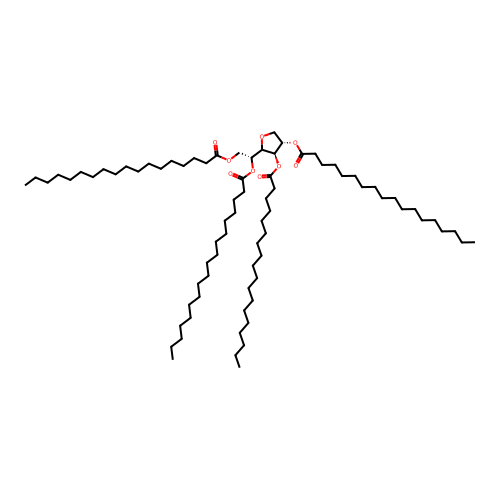 Sorbitan, tetraoctadecanoate structure