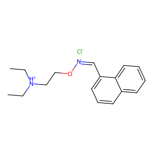 1-Naphthalenecarboxaldehyde, O-(diethylaminoethyl)oxime, hydrochloride structure