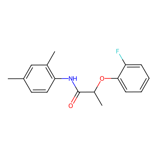 N-(2,4-dimethylphenyl)-2-(2-fluorophenoxy)propanamide structure
