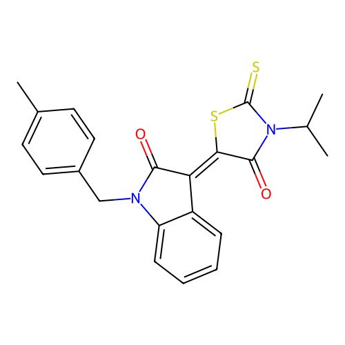 (3Z)-3-(3-ISOPROPYL-4-OXO-2-THIOXO-1,3-THIAZOLIDIN-5-YLIDENE)-1-(4-METHYLBENZYL)-1,3-DIHYDRO-2H-INDOL-2-ONE structure