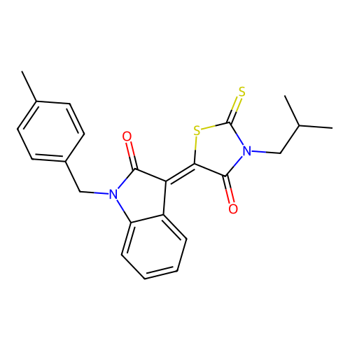 (3Z)-3-(3-ISOBUTYL-4-OXO-2-THIOXO-1,3-THIAZOLIDIN-5-YLIDENE)-1-(4-METHYLBENZYL)-1,3-DIHYDRO-2H-INDOL-2-ONE structure