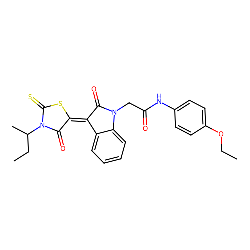 2-[(3Z)-3-(3-SEC-BUTYL-4-OXO-2-THIOXO-1,3-THIAZOLIDIN-5-YLIDENE)-2-OXO-2,3-DIHYDRO-1H-INDOL-1-YL]-N-(4-ETHOXYPHENYL)ACETAMIDE structure