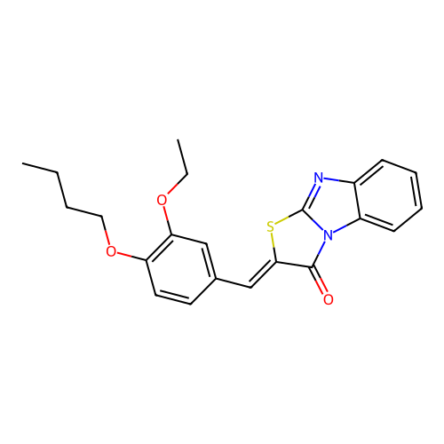(2Z)-2-(4-butoxy-3-ethoxybenzylidene)[1,3]thiazolo[3,2-a]benzimidazol-3(2H)-one structure