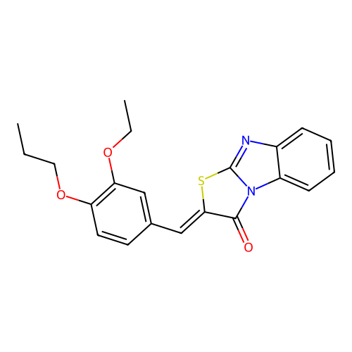 (2Z)-2-(3-ethoxy-4-propoxybenzylidene)[1,3]thiazolo[3,2-a]benzimidazol-3(2H)-one structure