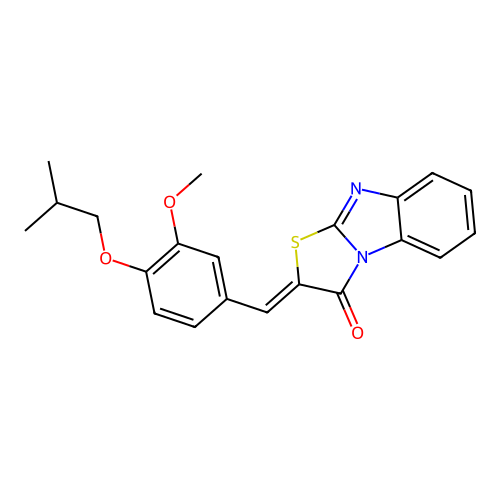 2-(4-Isobutoxy-3-methoxybenzylidene)(1,3)thiazolo(3,2-A)benzimidazol-3(2H)-one structure