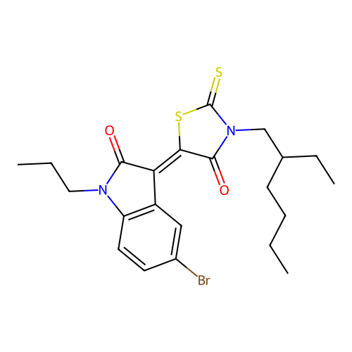 5-(5-Bromo-2-oxo-1-propylindolin-3-ylidene)-3-(2-ethylhexyl)-2-thioxothiazolidin-4-one structure