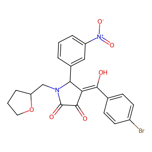 4-(4-Bromobenzoyl)-3-hydroxy-5-(3-nitrophenyl)-1-((tetrahydrofuran-2-yl)methyl)-1H-pyrrol-2(5H)-one structure