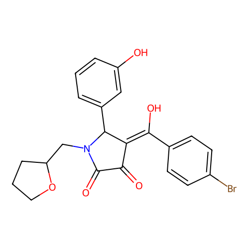 4-(4-Bromobenzoyl)-3-hydroxy-5-(3-hydroxyphenyl)-1-((tetrahydrofuran-2-yl)methyl)-1H-pyrrol-2(5H)-one structure