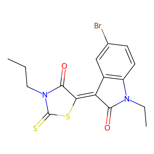 5-(5-Bromo-1-ethyl-2-oxoindolin-3-ylidene)-3-propyl-2-thioxothiazolidin-4-one structure