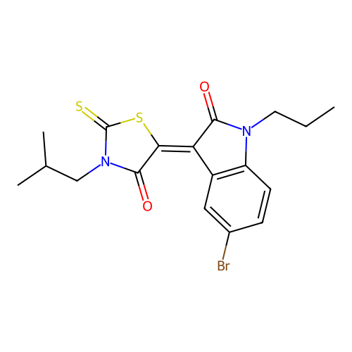 5-(5-Bromo-2-oxo-1-propylindolin-3-ylidene)-3-isobutyl-2-thioxothiazolidin-4-one structure