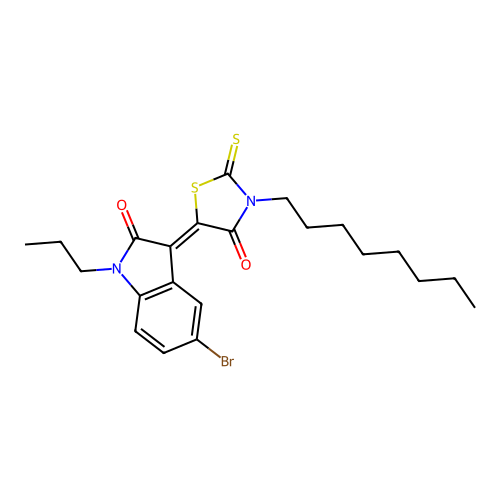 5-(5-Bromo-2-oxo-1-propylindolin-3-ylidene)-3-octyl-2-thioxothiazolidin-4-one structure