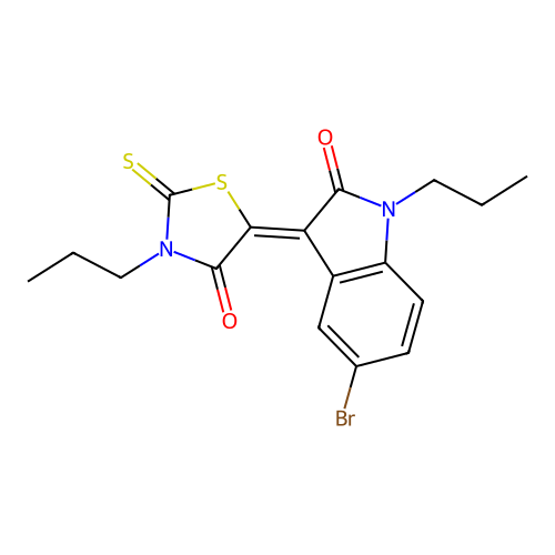 5-(5-Bromo-2-oxo-1-propylindolin-3-ylidene)-3-propyl-2-thioxothiazolidin-4-one structure
