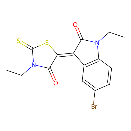 5-(5-Bromo-1-ethyl-2-oxoindolin-3-ylidene)-3-ethyl-2-thioxothiazolidin-4-one structure