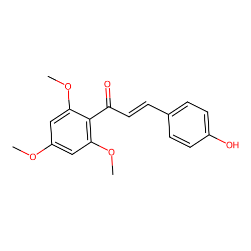 3-(4-Hydroxyphenyl)-1-(2,4,6-trimethoxyphenyl)-2-propen-1-one structure