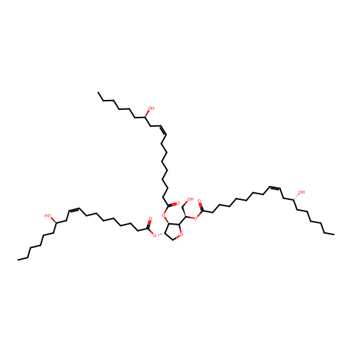 Sorbitan, tris((R-(Z))-12-hydroxy-9-octadecenoate) structure
