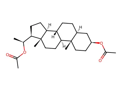 Allopregnane-3beta,20alpha-diol diacetate structure