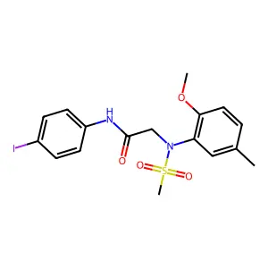 N-(4-iodophenyl)-2-[2-methoxy-5-methyl(methylsulfonyl)anilino]acetamide structure