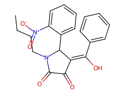 (4Z)-1-butyl-4-[hydroxy(phenyl)methylidene]-5-(2-nitrophenyl)pyrrolidine-2,3-dione structure