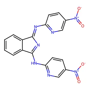 N-(5-nitropyridin-2-yl)-3-(5-nitropyridin-2-yl)iminoisoindol-1-amine structure