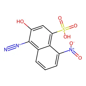 1-Naphthalenediazonium, 2-hydroxy-5-nitro-4-sulfo- structure