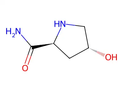 (2S,4R)-4-hydroxypyrrolidine-2-carboxamide structure