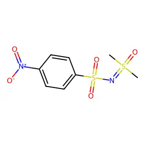 N-[Dimethyl(oxo)-lambda~6~-sulfanylidene]-4-nitrobenzene-1-sulfonamide structure
