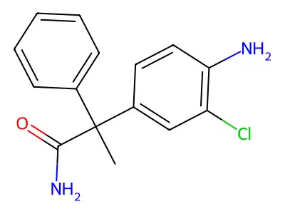 2-(4-Amino-3-chlorophenyl)-2-phenylpropanimidic acid structure