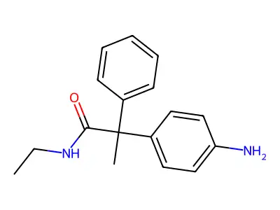Propionamide, 2-(p-aminophenyl)-N-ethyl-2-phenyl- structure