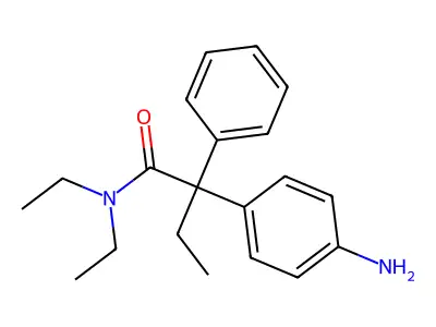 Benzeneacetamide, 4-amino-alpha-phenyl-N,N,alpha-triethyl- structure