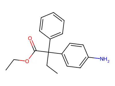 Benzeneacetic acid, 4-amino-alpha-ethyl-alpha-phenyl-, ethyl ester structure