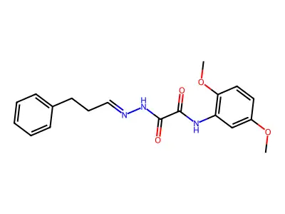 N-(2,5-dimethoxyphenyl)-N'-(3-phenylpropylideneamino)oxamide structure