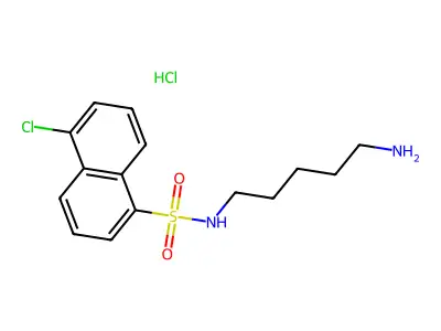5-[(5-Chloronaphthalen-1-yl)sulfonylamino]pentylazanium;chloride structure
