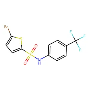 5-bromo-N-[4-(trifluoromethyl)phenyl]thiophene-2-sulfonamide structure