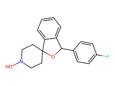 Spiro(isobenzofuran-1(3H),4'-piperidine), 3-(4-fluorophenyl)-1'-hydroxy- structure
