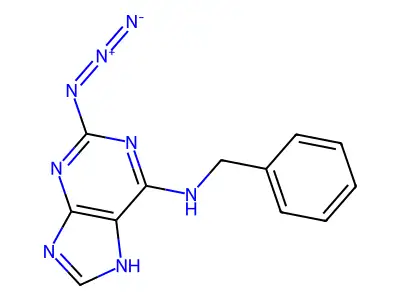Methylene-2-azido-6-benzylaminopurine structure