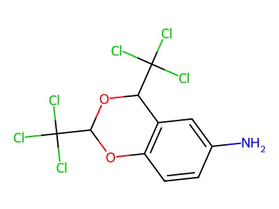 2,4-bis(trichloromethyl)-4H-1,3-benzodioxin-6-amine structure