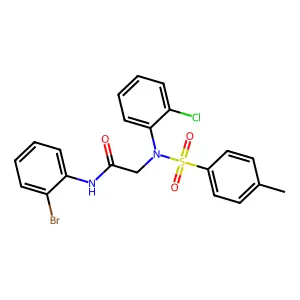 N-(2-bromophenyl)-2-(2-chloro-N-(4-methylphenyl)sulfonylanilino)acetamide structure