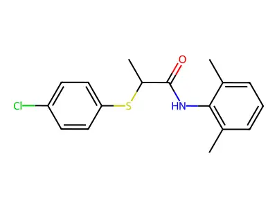2-(4-chlorophenyl)sulfanyl-N-(2,6-dimethylphenyl)propanamide structure